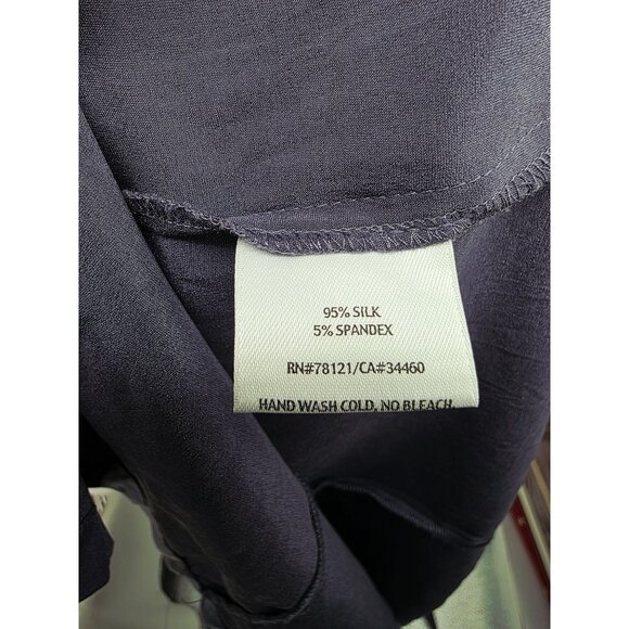 Eileen Fisher Stretch Silk Long Sleeve Button-Front Duster Cardigan XL Periwinkl - Picture 4 of 6